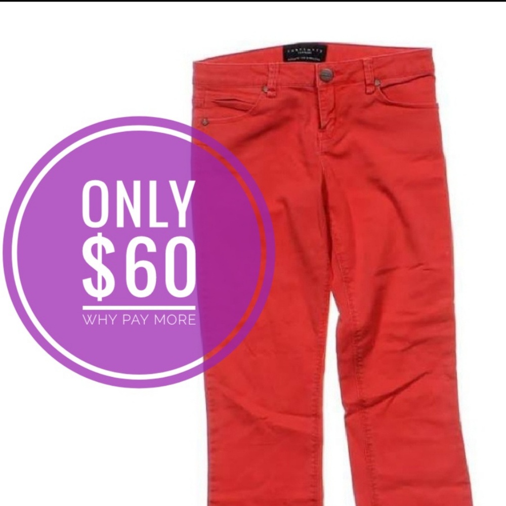 🌺NWOT Sanctuary Clothing coral ankle jeans